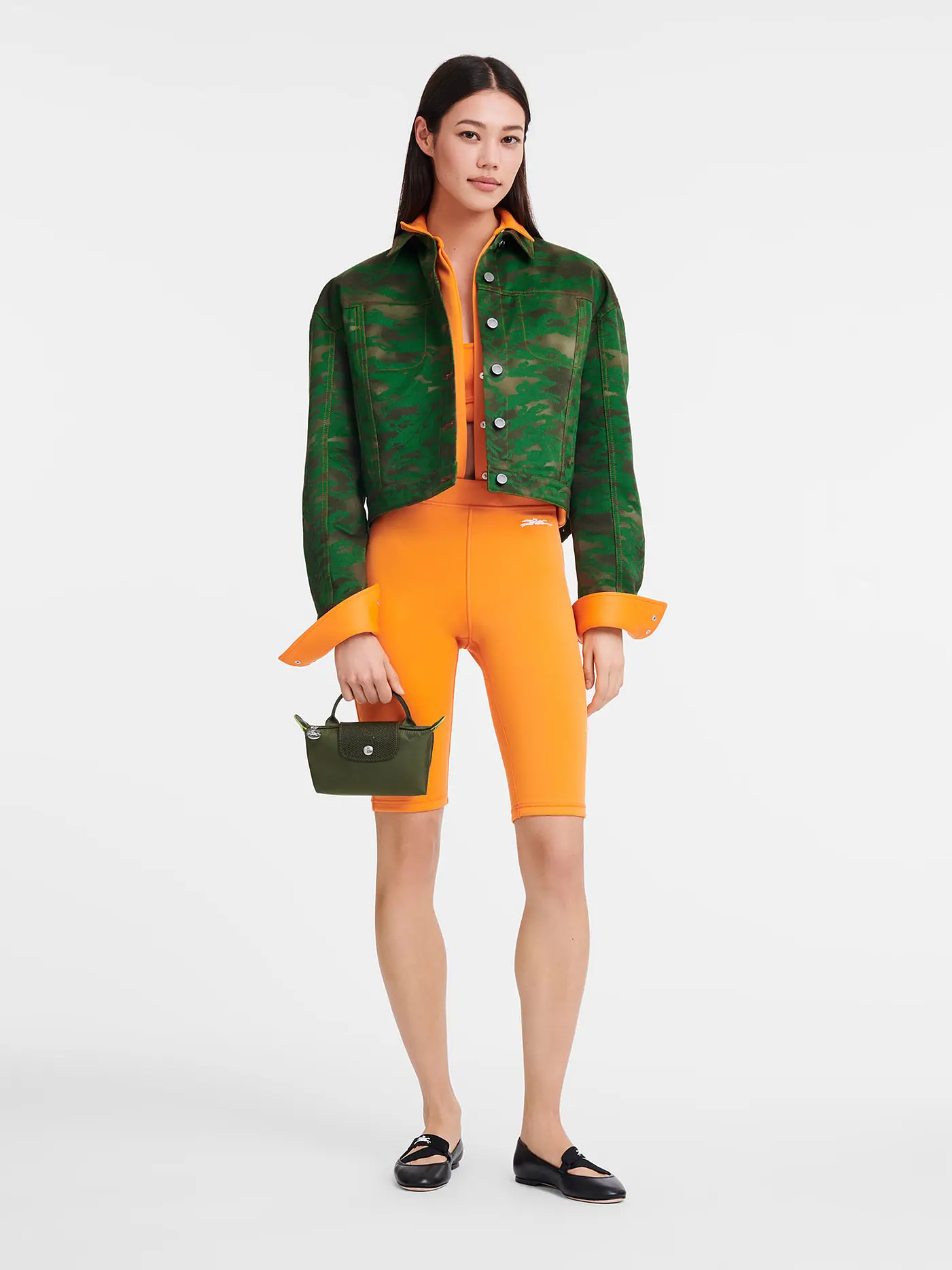 LONGCHAMP | Le Pliage Green Pochette mit Henkel, Grenade | olive